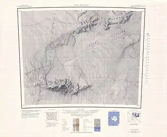 Kartenblatt Toney Mountain von 1971, Kohler Range im Norden
