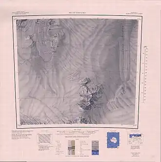 Kartenblatt Mount Kosciusko von 1969, Berry Glacier im Nordwesten der Karte