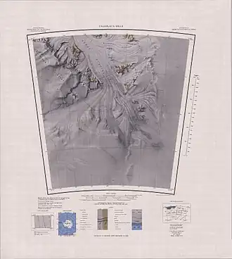 Topografische Karte mit Mount Pool (obere rechte Mitte)