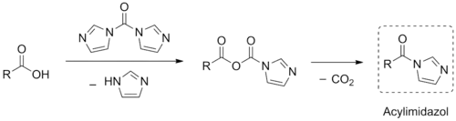 Aktivierung von Carbonsäuren mittels CDI