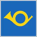 Bergpoststrassenschild in der Schweiz (Beginn)