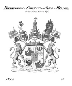 Wappen der Cristani auf Rall zu Hernau