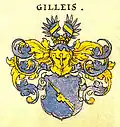 Stammwappen der Ritter von Gilleis (1530), nach Siebmacher, zwischen 1701 und 1705