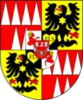 Gemehrtes Wappen des Ferdinand Julius von Troyer (Troyer von Gießbach): Bischof von Olmütz