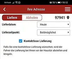 Pizza-Lieferdienst mit kontaktloser Anlieferung in der Kreisstadt