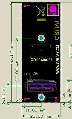 CRUVI PCB Vorlage CR99400 22 x 57.5 GT