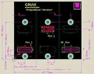 Maaße der PCB-Vorlage CR99500