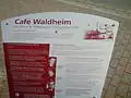 Infotafel zum Café Waldheim in Harrislee
