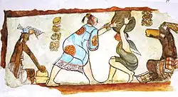 Ausschnitt aus Wandmalerei in Struktur Sub 1–4 der Chiik Naab Ruine