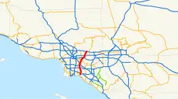 Streckenverlauf der Interstate 605 (CA)