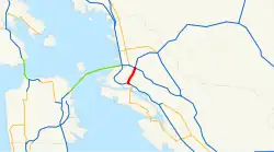 Streckenverlauf der Interstate 980 (CA)