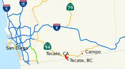 Karte der California State Route 188