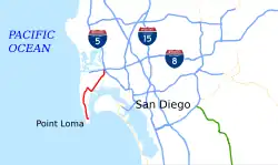 Karte der California State Route 209