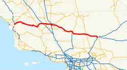 Karte der California State Route 58