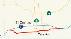 Karte der California State Route 98