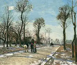 La Route de Versailles, Louveciennes, soleil d’hiver et neige