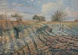 Gelée blanche (Hoarfrost: Old Road to Ennery, Pontoise) von Camille Pissarro; 1873; Musée d’Orsay (Paris)