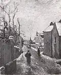 Rue de l’Hermitage, Pontoise, effet de neige