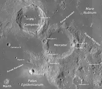 Mercator und Umgebung (LROC-WAC)