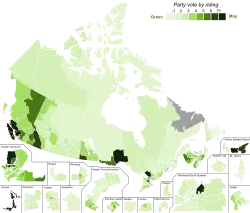 Green Party: ﻿unter 1 % ﻿1 % ﻿2 % ﻿3 % ﻿4 % ﻿5 % ﻿6 % ﻿über 7 % ﻿keine Teilnahme