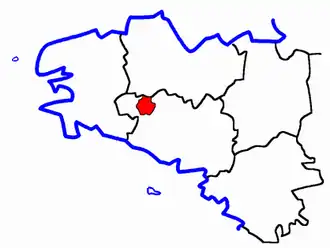 Lage des Kantons Guémené-sur-Scorff