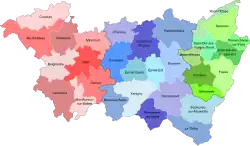 Lage des Kantons Provenchères-sur-Fave innerhalb des Départements Vosges