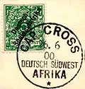 Briefmarke der Reichspost für Deutsch-Südwestafrika mit Poststempel Cap Cross 1900