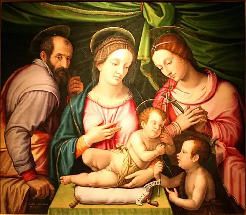 Giovanni Capassini, Heilige Familie mit dem Johannesknaben und der heiligen Katharina.