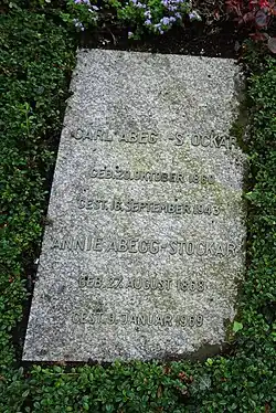 Carl Abegg-Stockar (1860–1943) Unternehmer, Textilfabrikant. Grab, Friedhof Enzenbühl, Zürich