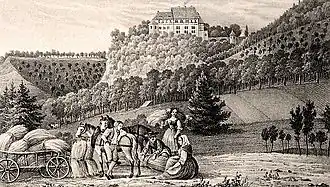 Schloss Bodenstein (Lithographie, Carl Duval, 19. Jahrhundert)