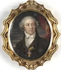 Fürst Karl Alexander von Thurn und Taxis, Aquarell und Gouache auf Elfenbein, 4,0 × 3,4 cm (1809)