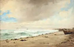 Küstenpartie an einem bewölkten Tag (1874)