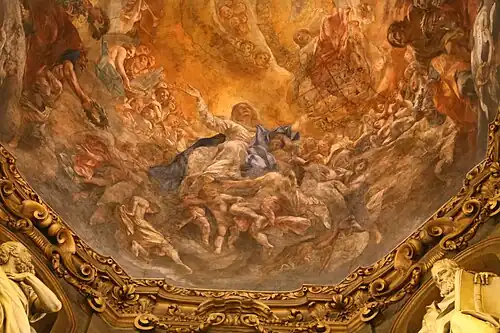 Mariä Himmelfahrt, Kuppelfresko (Detail), Madonna del Fuoco, Forlí, 1686–1706