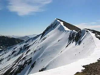 Der Gipfel des Càrn Mòr Dearg im Winter