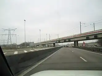 Brücke der Bahnstrecke Weesp–Lelystad über die A1, 2004