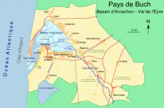 Karte des Bassin d’Arcachon