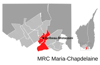 Lage von Dolbeau-Mistassini MRC (frz. municipalité régionale du comté): regionale Grafschaftsgemeinde