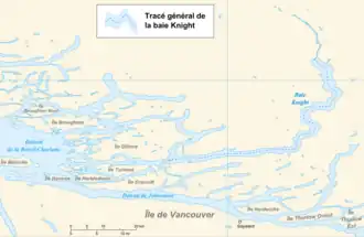 Lage des Knight Inlet (französische Beschriftung)