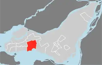Lage von Pointe-Claire in der Agglomeration Montreal