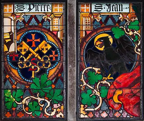 Petrusschlüssel u. Adler des Evangelisten Johannes