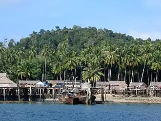 Stilt-Häuser, Cempah, Lingga-Inseln, Indonesien