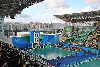 Blick in den Parque Aquático Maria Lenk während der Olympischen Sommerspiele 2016