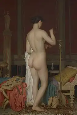 Charles Gleyre: Jeune fille dans un intérieur pompéien. Sappho, deutsch: Junge Frau in pompejanischem Interieur. Sappho, 1867, Inventarnummer GKS475[20]