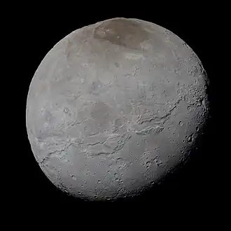 Charon, aufgenommen von der Raumsonde New Horizons am 14. Juli 2015