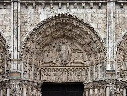 Chartres, Kathedrale, Königsportal, um 1150