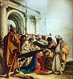 Via Crucis III Jesus fällt zum ersten Mal unter dem Kreuz