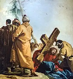 Via Crucis VII Jesus fällt zum zweiten Mal unter dem Kreuz