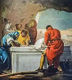 Via Crucis XIV Der heilige Leichnam Jesu wird ins Grab gelegt.