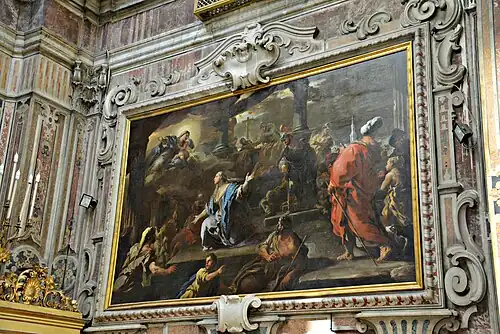 Konversion der heiligen Maria Aegyptiaca von Luca Giordano an der rechten Apsiswand