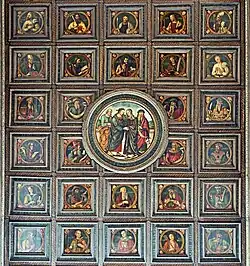 Die Decke des Kirchenschiffs, geschaffen durch Pietro Paolo Agabito (um 1470–1540)